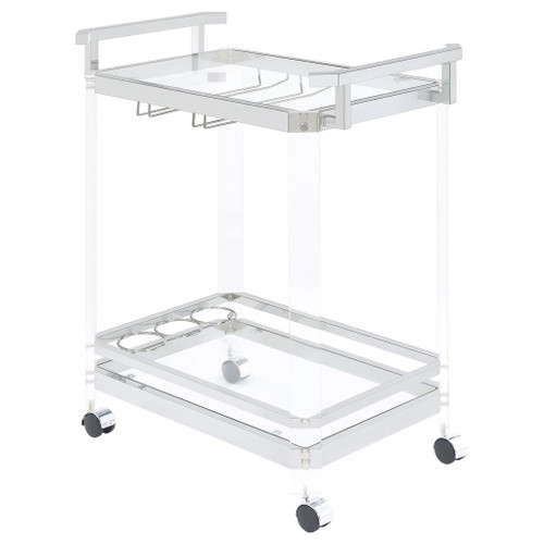 Kempton - 2 Tier Bar Cart - Chrome