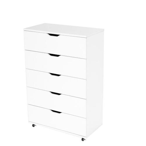 Modern 5 Drawer Dresser With Wheels