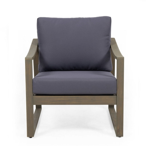 Samwell - Club Chair Outdoor Seating Acacia Wood - Dark Gray