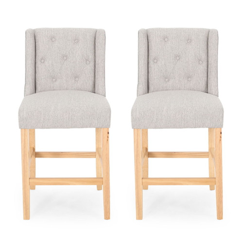 Vienna - Contemporary Fabric Tufted & Wingback Counter Stools (Set of 2)