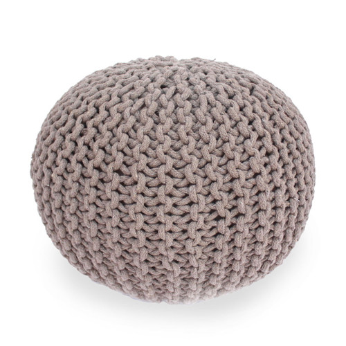 Moro - Knitted Round Pouf With Pumpkin Shape