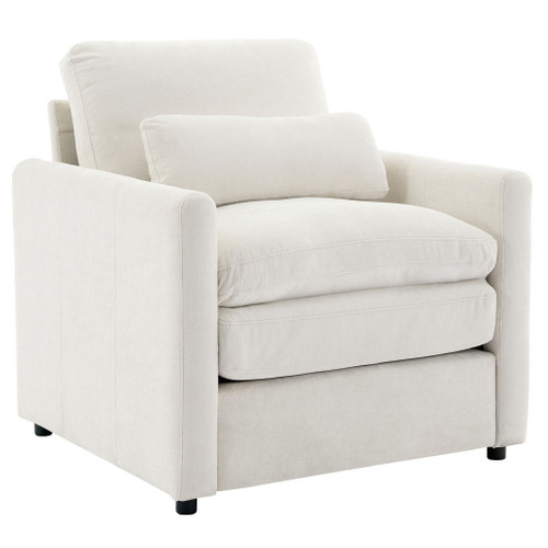 Cozy Upholstered Cushion Armchair For Living Room