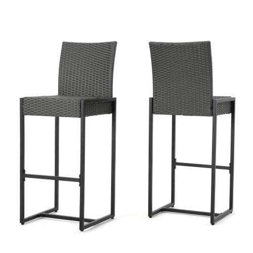 Outdoor Barstool With Hand Crafted Details (Set of 2)