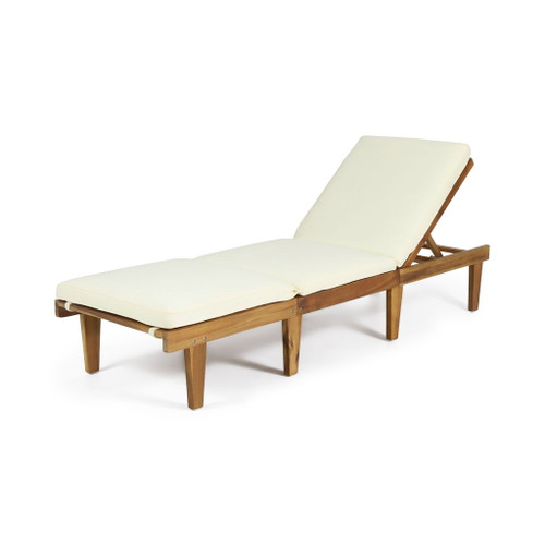 Ariana - Wood Chaise Lounge With Cushion