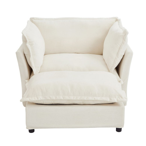 Modern Armchair Sofa With Movable Ottoman