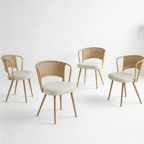 Farmhouse Style Wicker Dining Chair