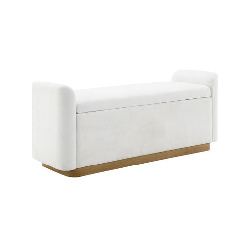 Upholstered Storage Bench With Safety Hinge