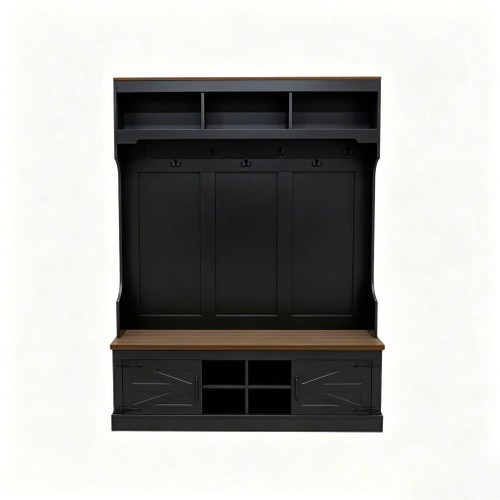 Farmhouse Hall Tree With Bench And Shoe Storage