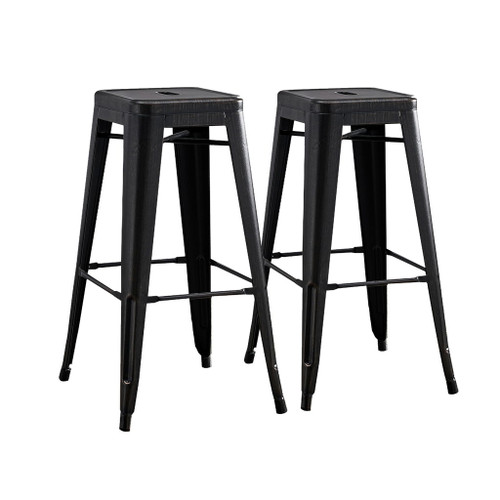 Backless Bar Stools (Set of 2) - Black