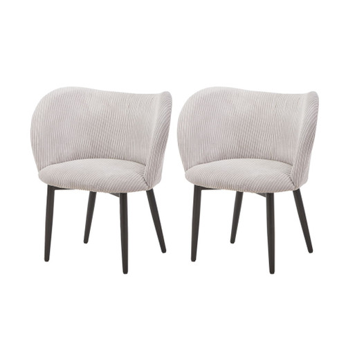 Dining Chair With Curved Padded Back (Set of 2) - Gray