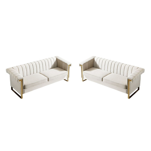 2 Piece Sofa Set With Tufted Back And Deep Seating
