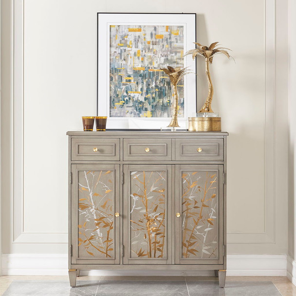 Dauphin - Handpainted Entryway Storage Cabinet - Gray Cashmere Dauphin - Handpainted Entryway Storage Cabinet - Gray Cashmere