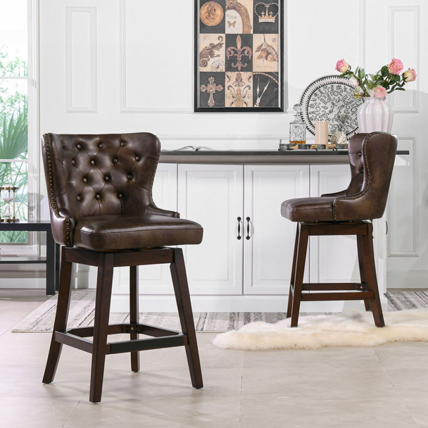 Holmes - Tufted High Back 360 Swivel Counter Height Barstool Holmes - Tufted High Back 360 Swivel Counter Height Barstool