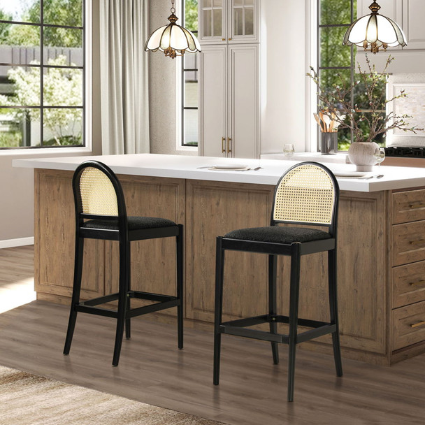 Panama - Curved Back Cane Bar Stool (Set of 2) Panama - Curved Back Cane Bar Stool (Set of 2)