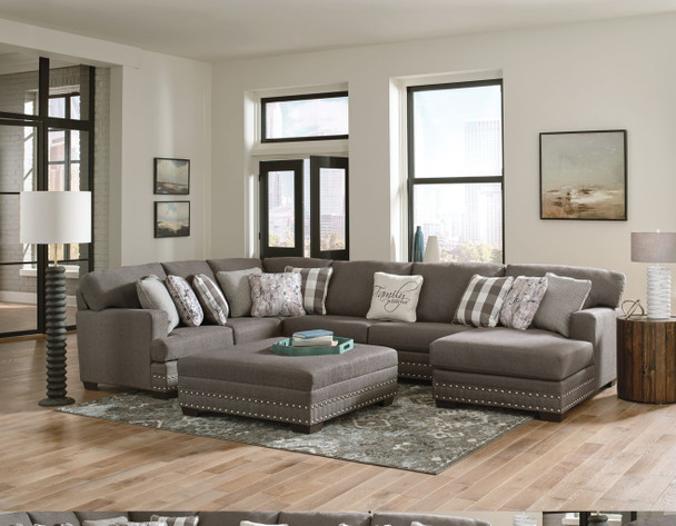 Crawford - Armless Sofa - Dark Gray - Fabric
