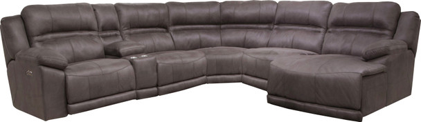 Braxton Modular Sectional - Lay Flat Armless Recliner With Extended Ottoman - Charcoal - 43"