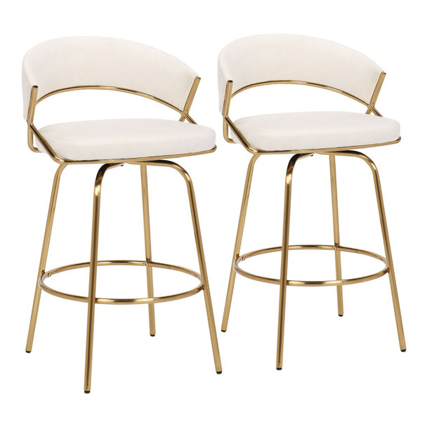 Jie - Glam Fixed Height Counter Stool (Set of 2) Jie - Glam Fixed Height Counter Stool (Set of 2)