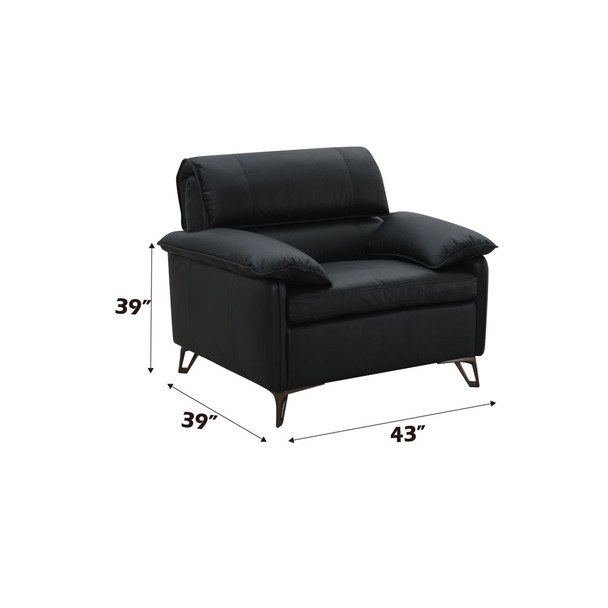 Eilene - Top Grain Leather Chair - Black Eilene - Top Grain Leather Chair - Black