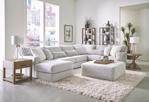 Logan Ultra Plush Comfort Gel 3 Piece Sectional with Ottoman