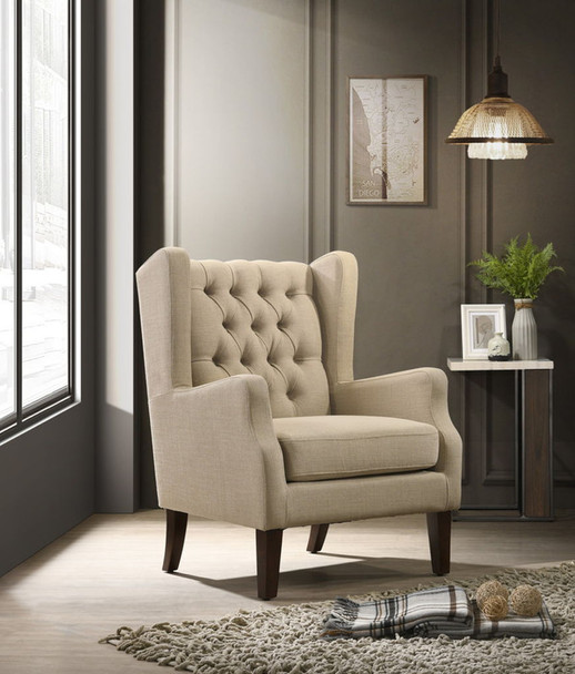 Irwin - Linen Button Tufted Wingback Chair Irwin - Linen Button Tufted Wingback Chair