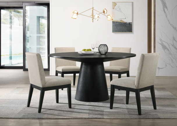 Jasper - Wide Contemporary Round Dining Table Set Jasper - Wide Contemporary Round Dining Table Set