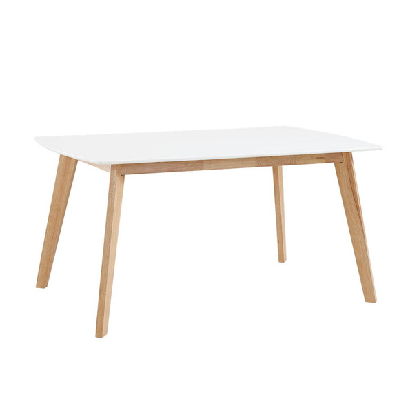 Contemporary Solid Wood Two Tone Dining Table - White Contemporary Solid Wood Two Tone Dining Table - White