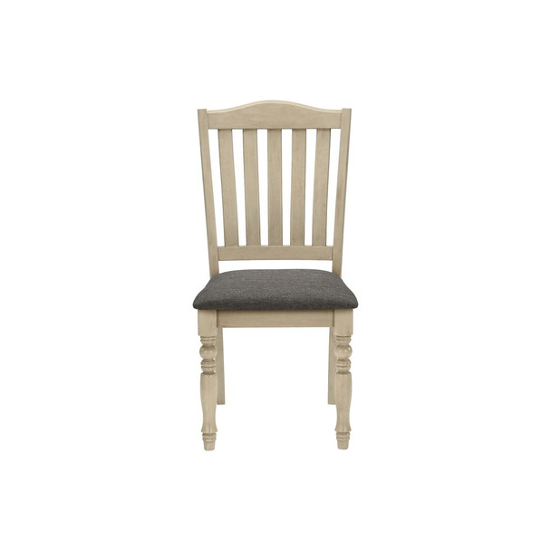 Dining Chair, Upholstered, Side, Transitional (Set of 2) - Gray