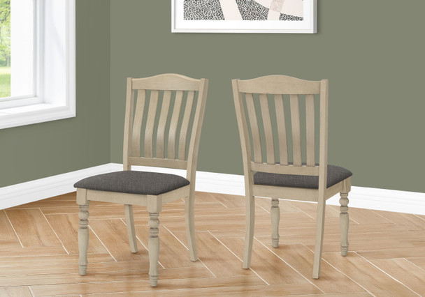 Dining Chair, Upholstered, Side, Transitional (Set of 2) - Gray Dining Chair, Upholstered, Side, Transitional (Set of 2) - Gray