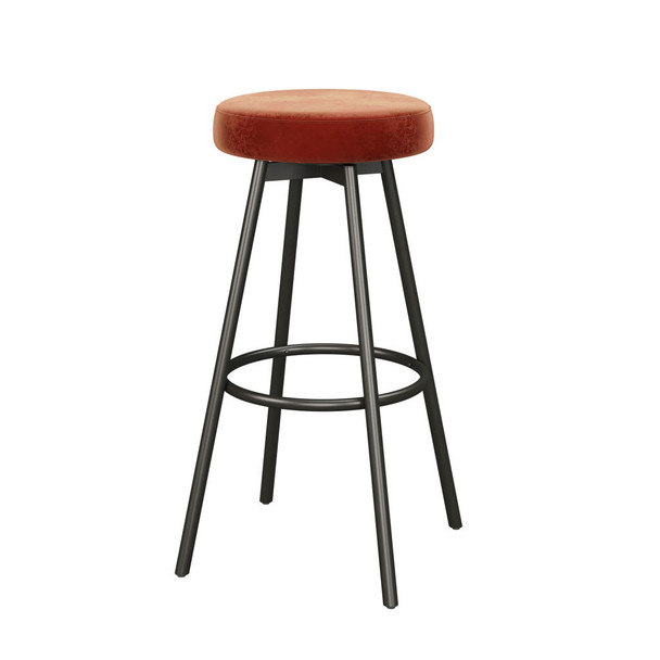 Modern Glam Upholstered Faux Velvet Bar Stool Modern Glam Upholstered Faux Velvet Bar Stool