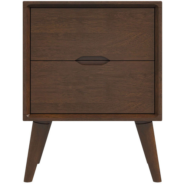 Alexandra - Night Stand With 2 Drawers - Walnut Brown Alexandra - Night Stand With 2 Drawers - Walnut Brown