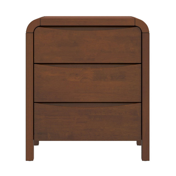 Lionel - Mid-Century Modern Nightstand 3 Drawer Bed Side Table - Brown Lionel - Mid-Century Modern Nightstand 3 Drawer Bed Side Table - Brown