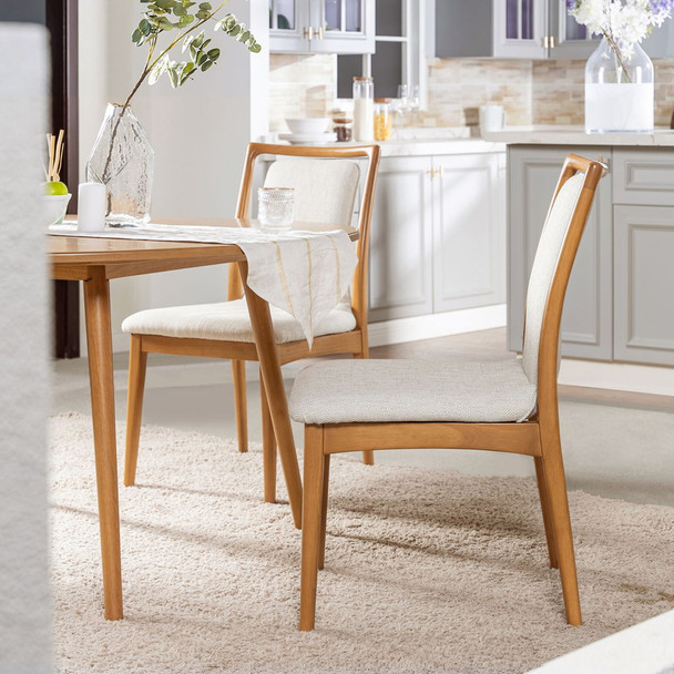 Scandi - Upholstered Dining Chair, Stain Resistant High (Set of 2) - Natural Light Brown / White Pepper Scandi - Upholstered Dining Chair, Stain Resistant High (Set of 2) - Natural Light Brown / White Pepper