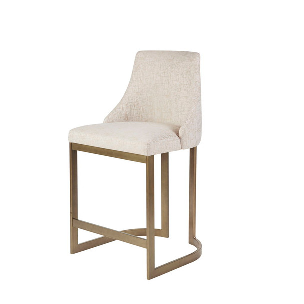 Modern Upholstered Counter Stool With Metal Base - Cream Modern Upholstered Counter Stool With Metal Base - Cream
