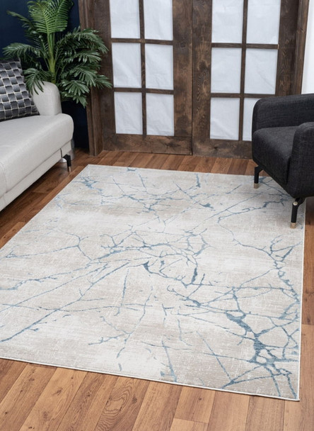 Elegance - 5'3" X 7'3" Area Rug - Blue, Polyester Elegance - 5'3" X 7'3" Area Rug - Blue, Polyester