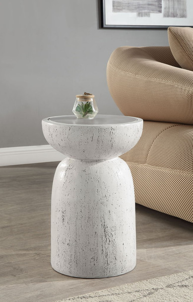 Dylana - Natural Fiber Concrete Accent Table - Gray Dylana - Natural Fiber Concrete Accent Table - Gray