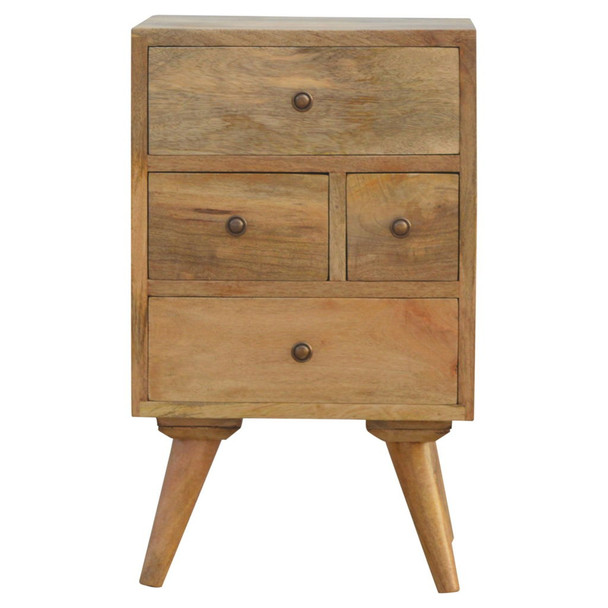 Nordic Style 4 Drawer Multi Nightstand - Oak Nordic Style 4 Drawer Multi Nightstand - Oak