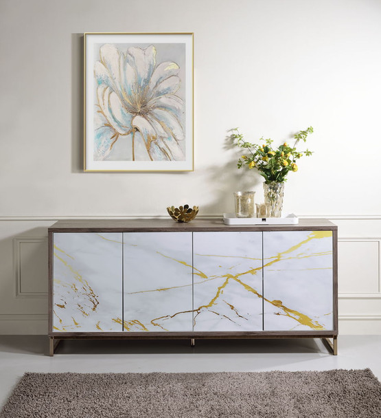 Paavan - Console Cabinet - White / ChampagneChampagne Paavan - Console Cabinet - White / ChampagneChampagne