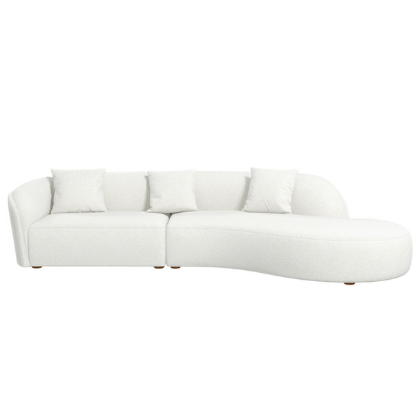 Elijah - Japandi Curvy Sectional Sofa - Beige