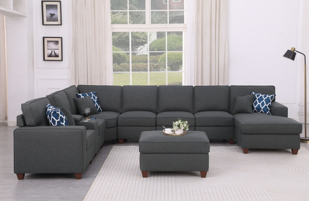 Eric - 9 Piece Upholstered Sectional With Ottoman Eric - 9 Piece Upholstered Sectional With Ottoman