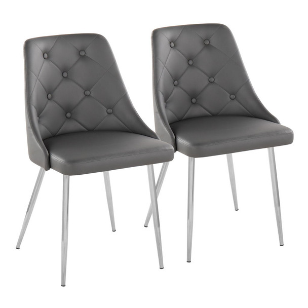 Marche - Contemporary Dining Chair With Metal Legs (Set of 2) Marche - Contemporary Dining Chair With Metal Legs (Set of 2)