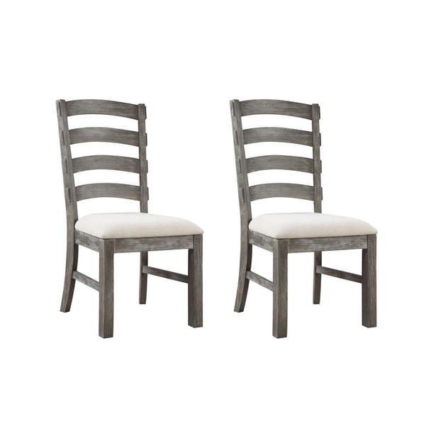 Upholstered Dining Chairs (Set of 2) - Brown - Wood