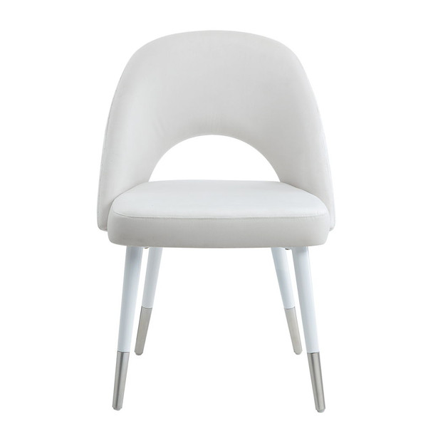 Zemirah - Velvet Gloss Side Chair (Set of 2) - White Zemirah - Velvet Gloss Side Chair (Set of 2) - White