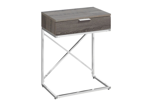 Accent Side Table, Storage Drawer, Contemporary - Taupe