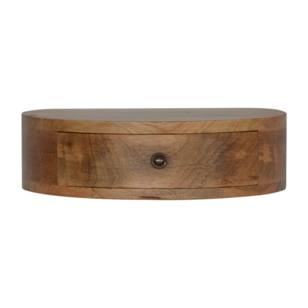 Wall Mounted Rounded Nightstand - Oak Wall Mounted Rounded Nightstand - Oak