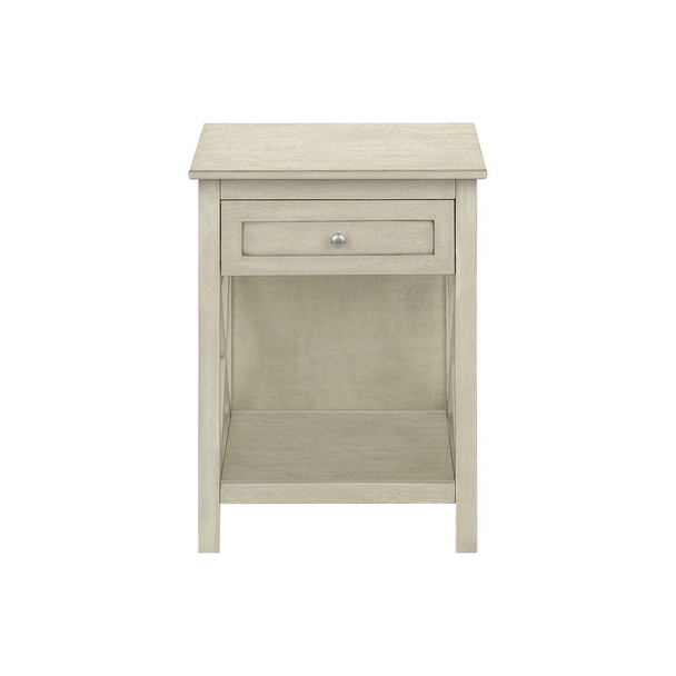 Accent End Table, 2 Tier, Storage Drawer, Transitional Style