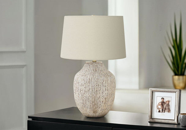 Lighting, Table Lamp, Ceramic, Transitional - Cream Lighting, Table Lamp, Ceramic, Transitional - Cream