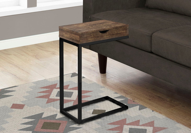 Accent Table, C - Shaped, Modern - Brown Accent Table, C - Shaped, Modern - Brown
