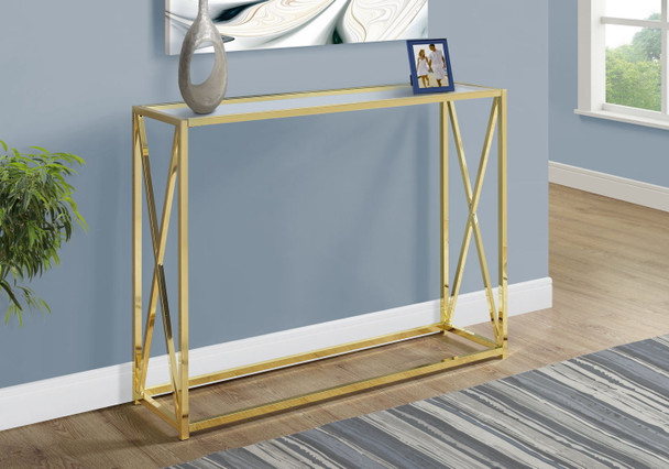 Accent Console Table For Entryway, Contemporary & Modern - Gold Accent Console Table For Entryway, Contemporary & Modern - Gold