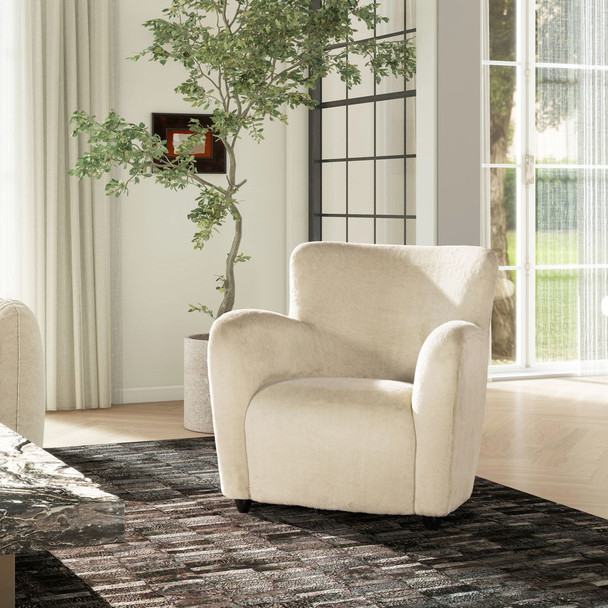 Wolffe - Curved Arm Accent Chair - Creme De La Creme White Wolffe - Curved Arm Accent Chair - Creme De La Creme White