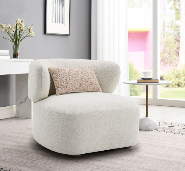 Darius - Boucle Accent Chair With Toss Pillow - Beige Darius - Boucle Accent Chair With Toss Pillow - Beige